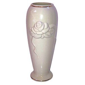 LENOX Vase Rose Blossom Bud Flower Floral Vase Gold Rim 7.5 in Tall